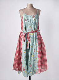 Robe mi-longue imprimé fantaisie fines bretelles vert RHUM RAISIN femme