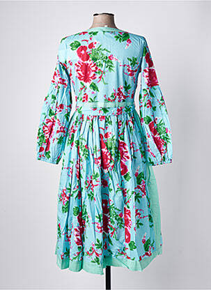 Robe mi-longue imprimé fantaisie manches longues bleu RHUM RAISIN femme