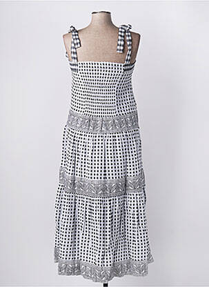 Robe longue imprimé fantaisie fines bretelles blanc RHUM RAISIN femme