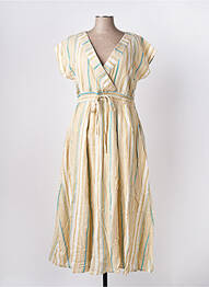Robe longue manches courtes manches courtes beige RHUM RAISIN femme