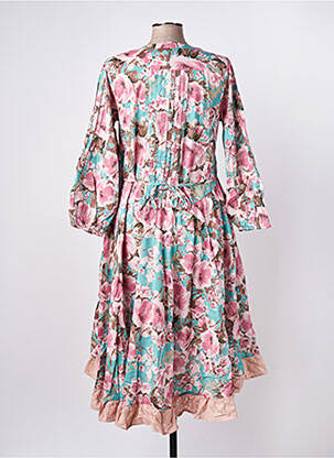 Robe mi-longue imprimé fantaisie manches longues rose RHUM RAISIN femme