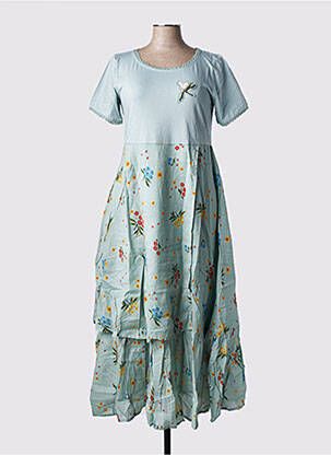 Robe longue manches courtes manches courtes vert RHUM RAISIN femme