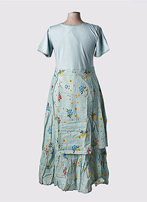 Robe longue manches courtes manches courtes vert RHUM RAISIN femme