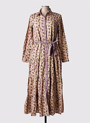 Robe longue imprimé fantaisie manches longues violet RHUM RAISIN femme