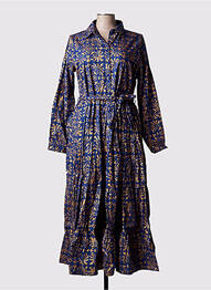 Robe longue manches longues manches longues bleu RHUM RAISIN femme