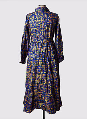 Robe longue manches longues manches longues bleu RHUM RAISIN femme