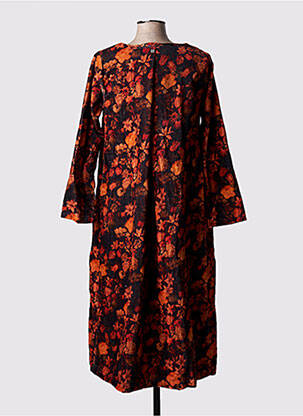 Robe mi-longue imprimé fantaisie manches longues orange RHUM RAISIN femme