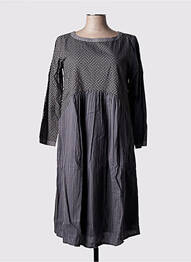 Robe mi-longue imprimé fantaisie manches longues gris RHUM RAISIN femme