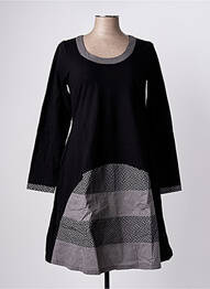Robe courte coupe évasée manches longues noir RHUM RAISIN femme
