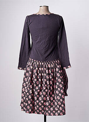Robe mi-longue imprimé fantaisie manches longues gris RHUM RAISIN femme