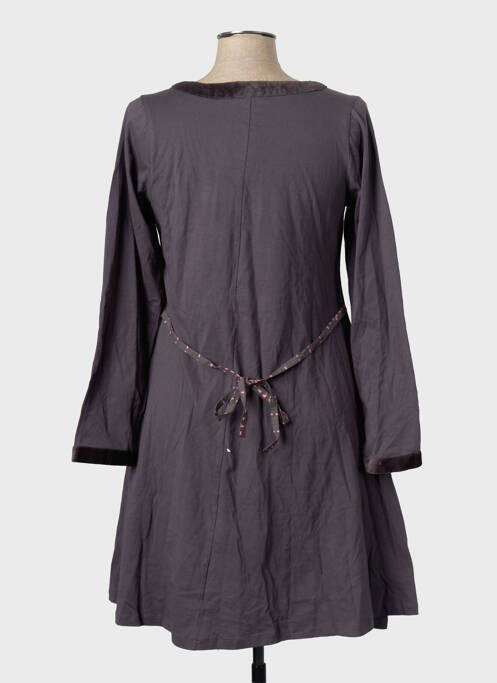Robe mi-longue imprimé fantaisie manches longues gris RHUM RAISIN femme