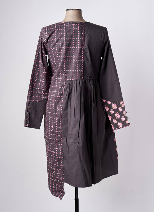 Robe mi-longue gris RHUM RAISIN pour femme