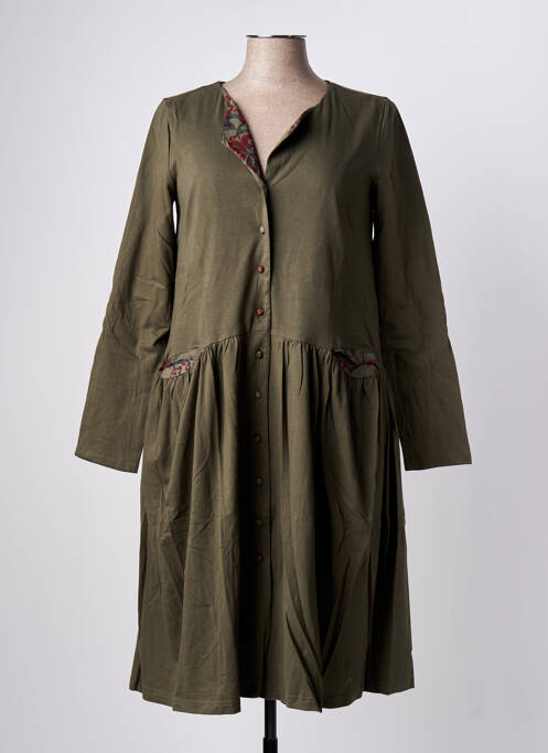 Robe mi-longue vert RHUM RAISIN pour femme