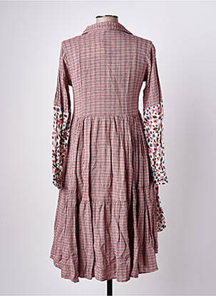 Robe mi-longue imprimé fantaisie manches longues rose RHUM RAISIN femme