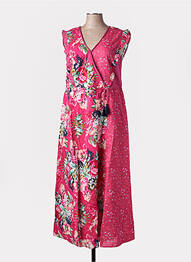 Robe mi-longue imprimé fantaisie manches courtes rose RHUM RAISIN femme