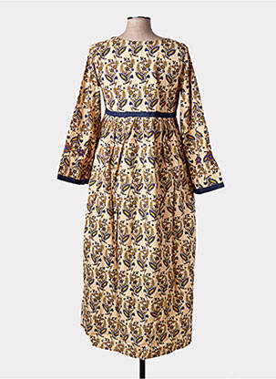 Robe longue manches longues manches longues jaune RHUM RAISIN femme