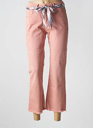 Pantalon 7/8 fermeture zippée sous rabat boutonné rose FREEMAN T.PORTER femme
