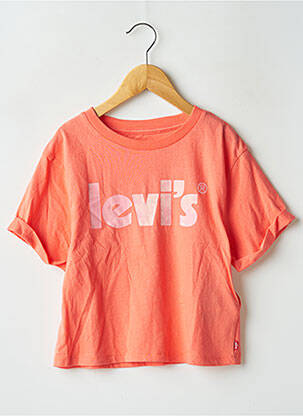 Top coupe droite manches courtes orange LEVI'S fille