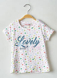 T-shirt coupe droite manches courtes blanc BOBOLI fille