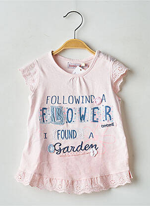 T-shirt stretch manches courtes rose BOBOLI fille