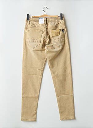 Pantalon slim fermeture zippée sous rabat boutonné beige GARCIA homme