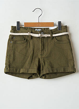 Short fermeture zippée sous rabat boutonné vert MAYORAL fille