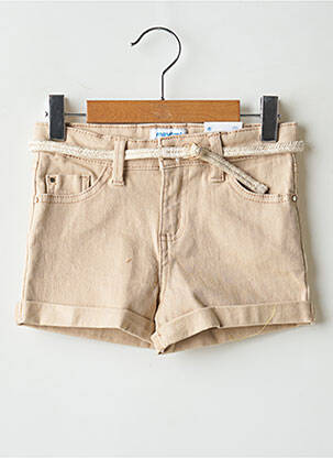 Short fermeture zippée sous rabat boutonné beige MAYORAL fille