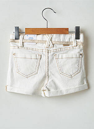 Short fermeture zippée sous rabat boutonné blanc MAYORAL fille