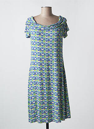 Robe mi-longue manches courtes manches courtes bleu SURKANA femme