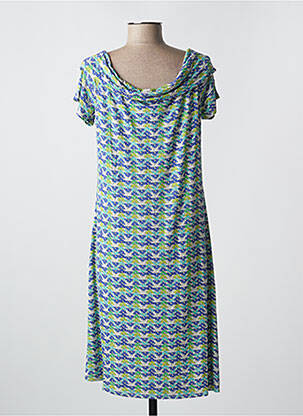 Robe mi-longue manches courtes manches courtes bleu SURKANA femme