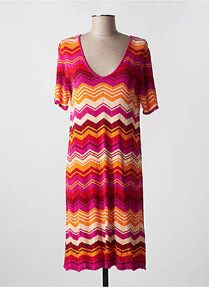 Robe mi-longue manches courtes manches courtes rouge SURKANA femme