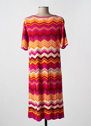 Robe mi-longue manches courtes manches courtes rouge SURKANA femme