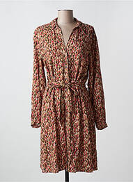Robe mi-longue manches longues manches longues marron GARCIA femme