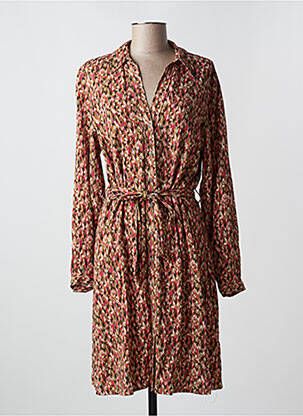 Robe mi-longue manches longues manches longues marron GARCIA femme