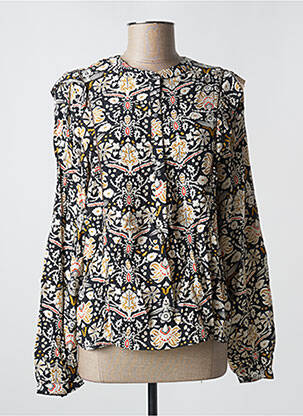 Chemisier imprimé fleurs manches longues noir GARCIA femme