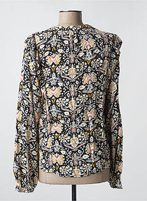Chemisier imprimé fleurs manches longues noir GARCIA femme