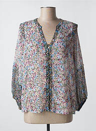 Chemisier tissage crêpe manches 3/4 rose GARCIA femme
