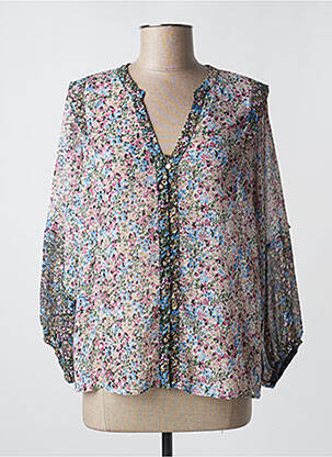 Chemisier tissage crêpe manches 3/4 rose GARCIA femme