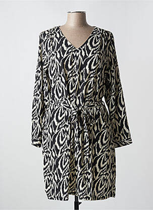 Robe mi-longue coupe fluide manches longues noir MAELLE femme