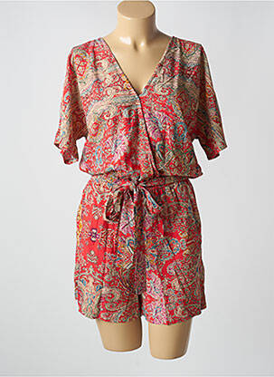 Combishort poches manches courtes rouge FREEMAN T.PORTER femme