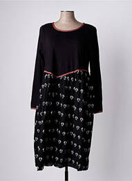 Robe mi-longue imprimé fantaisie manches longues noir RHUM RAISIN femme