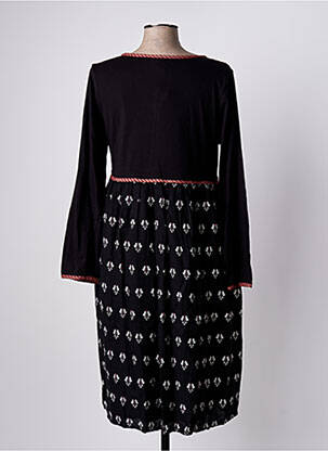 Robe mi-longue imprimé fantaisie manches longues noir RHUM RAISIN femme