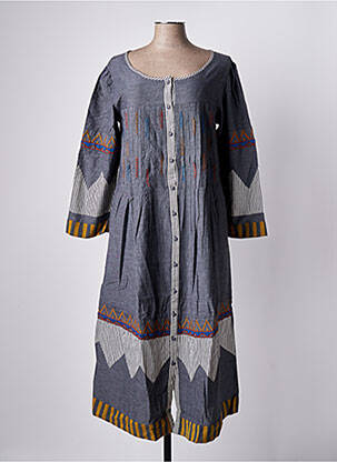 Robe mi-longue manches longues manches longues gris RHUM RAISIN femme