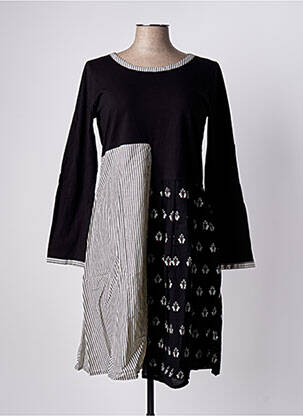 Robe courte manches longues manches longues noir RHUM RAISIN femme