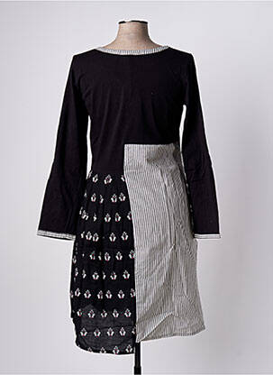 Robe courte manches longues manches longues noir RHUM RAISIN femme