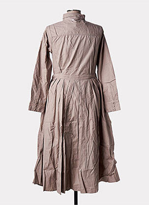Robe mi-longue manches longues manches longues beige RHUM RAISIN femme