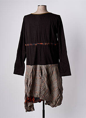 Robe mi-longue manches longues manches longues marron RHUM RAISIN femme