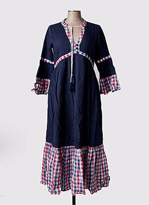 Robe longue manches 3/4 bleu RHUM RAISIN femme