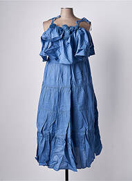 Robe longue manches bretelles ajustables fines bretelles bleu RHUM RAISIN femme