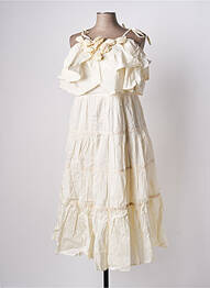 Robe longue manches bretelles ajustables fines bretelles beige RHUM RAISIN femme